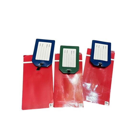 Lot of Three Large Luggage Tags‎ Blue Green NWT - Picture 2 of 3